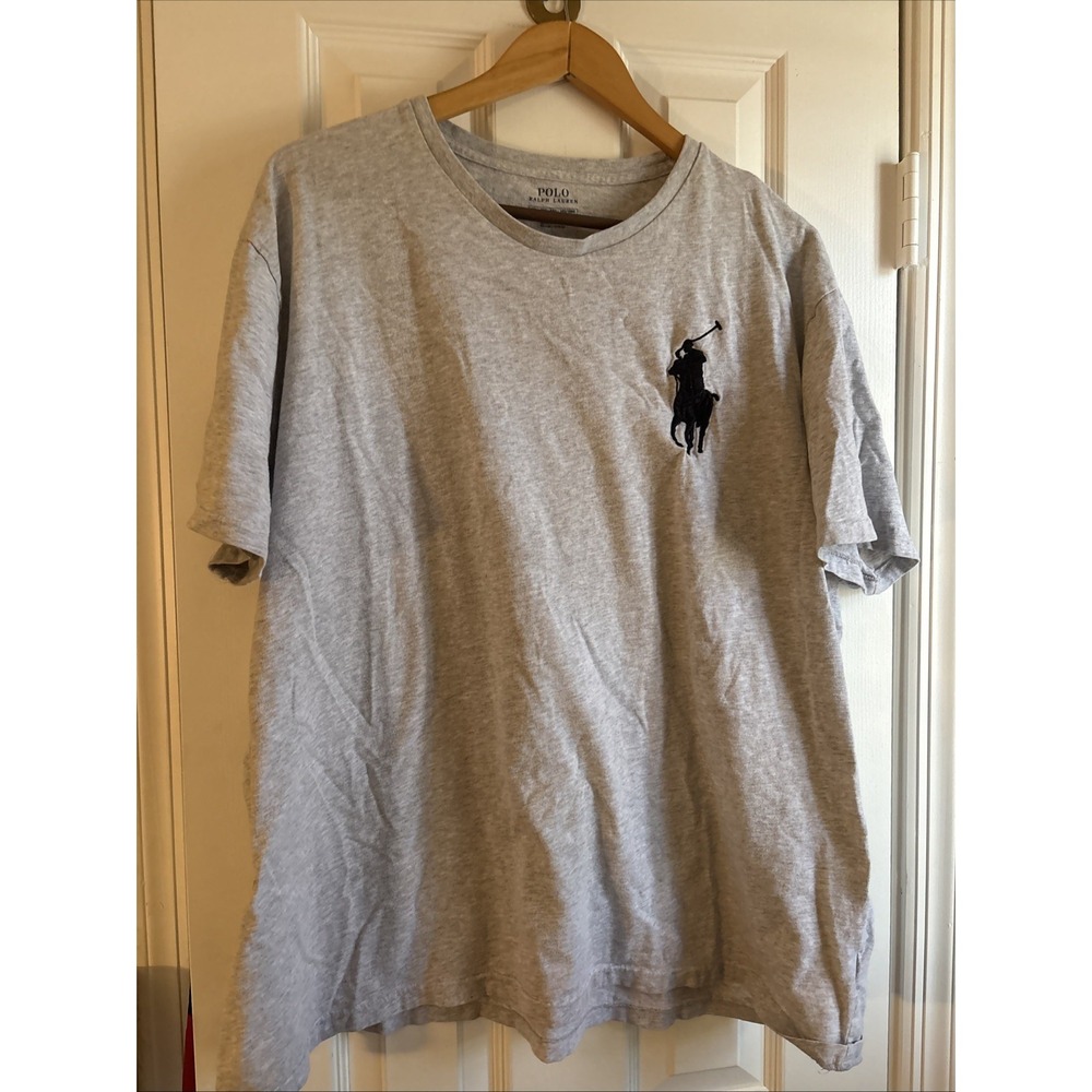 Polo Ralph Lauren Big Pony Tee Shirt Number 3 Sleeve Mens XXL Gray